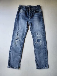 Boy's Old Navy 360 Stretch  Blue Denim Jeans Patches/Adjustable Waist 7 Slim - Picture 1 of 7