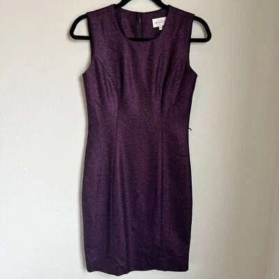 Vestido morado de mezcla de lana Milly púrpura sin mangas hasta la rodilla talla 0 Foto 1 de 4