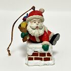 VINTAGE 1992 LUSTRE FAME Christmas Tree Ornament Santa Claus with Gifts Chimney