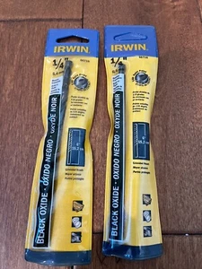 Irwin 1/4" x 6" Long Black Oxide Drill Bit ( 2 Pack ) - Picture 1 of 1