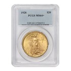 New Listing1928 $20 Saint Gaudens Pcgs Ms64+ plus graded Gold Double Eagle Choice coin