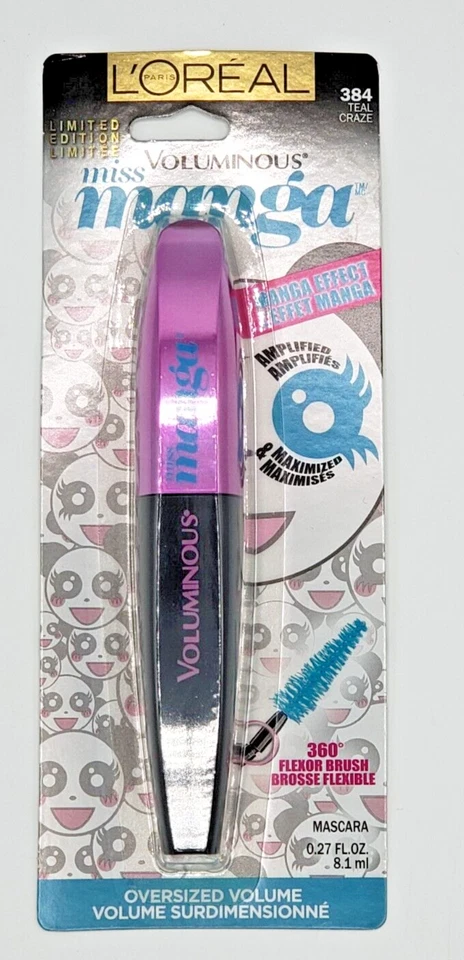 NEW L'OREAL Voluminous Miss Manga MASCARA 384 TEAL CRAZE - Image 1 of 1