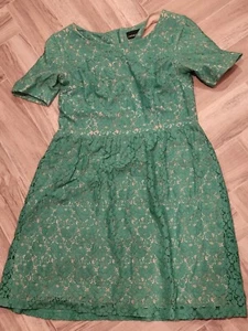 Cynthia Rowley grünes Spitzenkleid gefüttert 12 - Bild 1 von 4