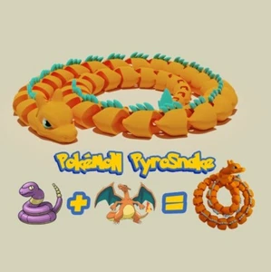 Serpiente Articulada Dracaufeu PyroSerpiente. Impreso en 3D. Juguete Flexi Factory - Imagen 1 de 32