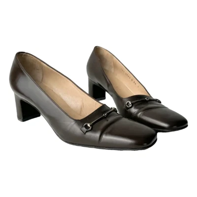 Vintage Gucci Dark Brown Leather Horsebit Pumps 36 (US 6.5) - Image 1 of 4