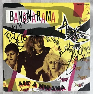 Bananarama Aie A Mwana Single 45 Record Vinyl Signed Autograph Keren & Siobhan - Picture 1 of 4