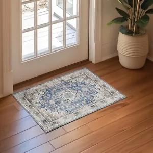 2x3 Washable Rug Non-Slip Entryway Door Mat Accent Thin Carpet Easy Clean - Picture 1 of 7