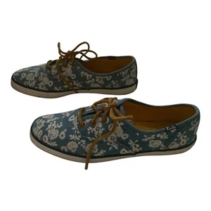 Tenis con cordones Keds TALLA 7 para mujer azul y blanco floral cuero encaje ENVÍO GRATUITO - Imagen 1 de 15