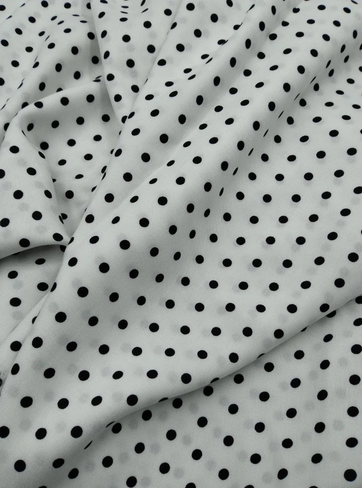 Polka Dot Viscose Cotton Fabric for Dresses, Blouses & Skirts 150x100cm - Image 1 of 4