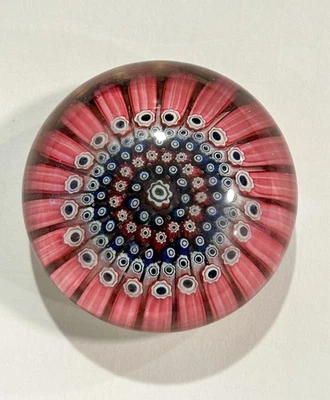 Whitefriars Crystal Close Concentric Millefiori Paperweight Pink Flower - image 1 of 4