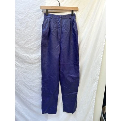 Pantalones de cuero morado Vakko corte bota calce Y2K vintage hippie boho festival talla 6 Foto 1 de 4