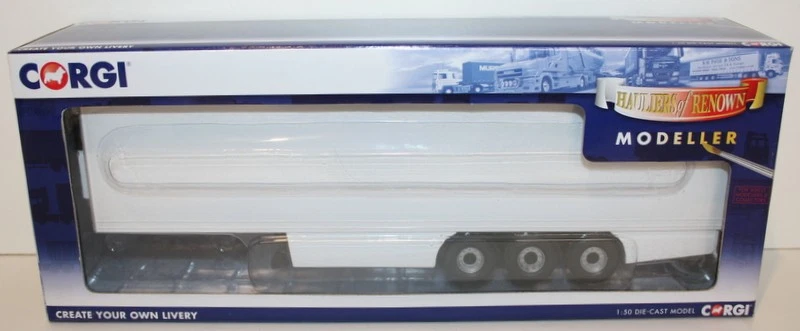 Corgi 1/50 Scale CC19912 - Tri Axle Fridge Trailer with Skirts - White - Image 1 of 4