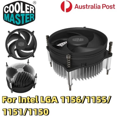 Cooler Master Cpu Cooler Radiator Cooling Fan For Intel LGA 1156 1155 1151 1150 - Image 1 of 4