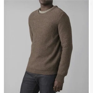 NEW prAna Mens Size L North Loop CrewneckSweater Slim Fit Sepia Organic Cotton - Picture 1 of 7