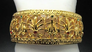 Camrose & Kross JBK Jacqueline Kennedy Crystal 24K GP Jeweled Cuff Bracelet nib - Picture 1 of 11