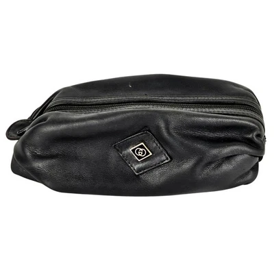 GUCCI ВИНТАЖНЫЙ ОРИГИНАЛЬНЫЙ ЧЕРНЫЙ POCHETTE КОСМЕТИЧЕСКИЙ МЕШОЧЕК МИНИ РУЧНАЯ СУМКА (1970-80-х) - Изображение 1 из 4