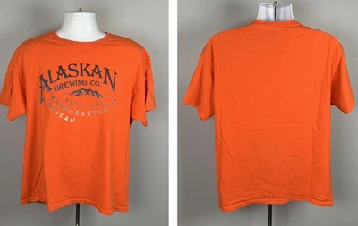 Camiseta Alaskan Brewing Co Para Hombre Grande Naranja Cerveza Juneau Foto 1 de 3