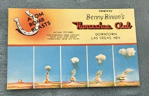 Vintage Benny Binion's Horseshoe Club Atom Bomb Blasts Las Vegas Nevada Postcard - Picture 1 of 2