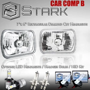 H6054 H6052 H6014 Head Light Glass Housing Lamp Diamond Cut Chrome - 7x6 (C) - Picture 1 of 4