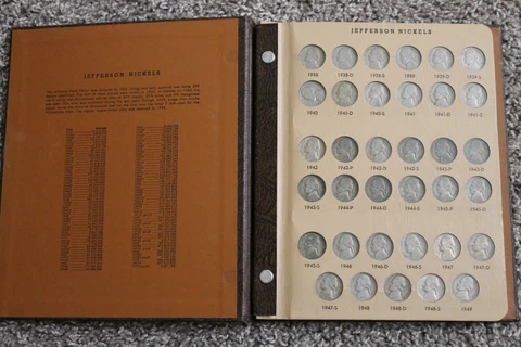 Jefferson Nickel Set 118 Coins Complete Dansco Album 1938 to 1981 Lot Collection Cover