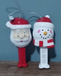 Santa & Snowman PEZ Ornament 4.5" Plastic, Red & White Novelty - Pre-Owned - Picture 1 of 1