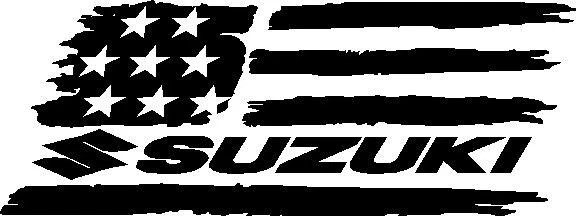 Suzuki bandera rasgada patriótica moto de nieve calcomanía vinilo ventana pegatina Foto 1 de 1