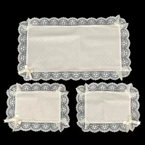 Completo centrini e runner set 3 pezzi Nausikaa con macrame' art.Lory 0753 - Foto 1 di 1
