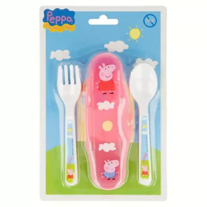 Peppa Wutz Becksteckset Gabel Löffel inkl. Aufbewahrungsbox pink BPA frei NEU - Bild 1 von 1