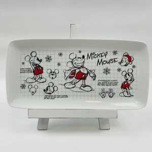 DISNEY Christmas Holiday Sketchbook Mickey Mouse 13" Rectangular Serving Platter - Picture 1 of 4