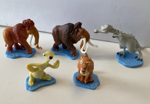 2009 ICE AGE Dawn of Dinosaurs Cake Topper Figure Lot of 5 Sid Diego Manny Ellie Cover