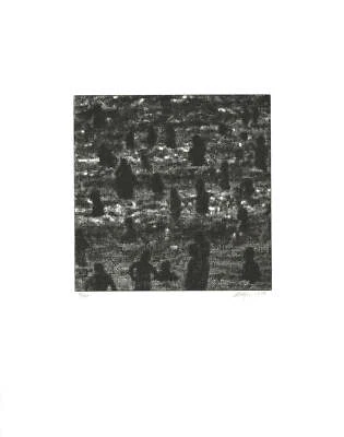 WAYNE GONZALES Playa Firmado 18" x 14" Grabado 2014 Contemporáneo Blanco y Negro Foto 1 de 2