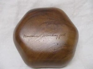 signed Hawaiian Monkey Pod WOOD BOWL ~ MCM Tiki Room Island Style - Picture 1 of 5