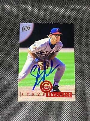 Steve Buechele Chicago Cubs 1995 Fleer Ultra Signed Auto Card #135 ~ COA - Image 1 of 3