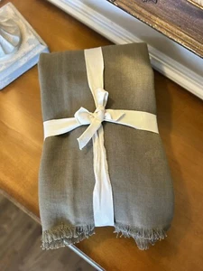 Banana Republic Home 100% Linen Throw Blanket 70”x90” Light Olive NWOT OB READ - Picture 1 of 7