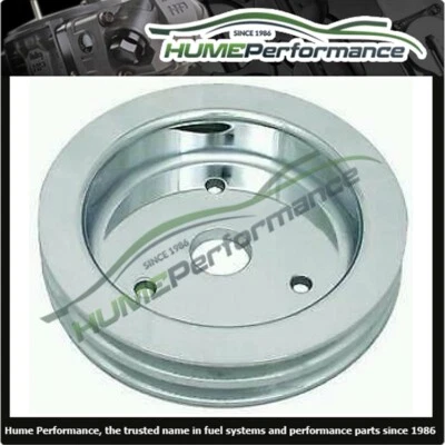 CRANKSHAFT PULLEY B/B CHEV 396 454 502 DOUBLE GROOVE POLISHED ALLOY SHORT W/PUMP - Image 1 of 2