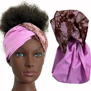 Twisted Front Stirnband Turban Haarschmuck Adire Baumwolle afrikanische Handfärbung - Bild 1 von 21
