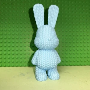 Blue Bunny. 3D Printed. Knitted Look And Feel. Fun Toy Or Action Figure. - Picture 1 of 4