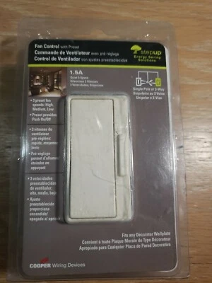 Control de ventilador decorador de almendras Cooper 1.5a con 3 ajustes preestablecidos alto medio bajo DFS15P-A-K  Foto 1 de 4