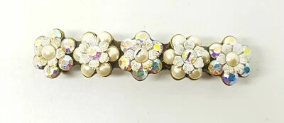 Pinza de pelo Michal Negrin romántica hecha a mano cristales # 522 blanca Foto 1 de 4