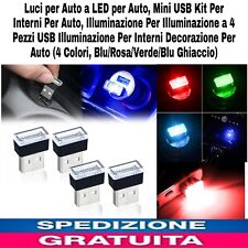 Luci per Auto a LED Mini USB Kit per Interni,Illuminazione a 4 Pezzi Decorazione