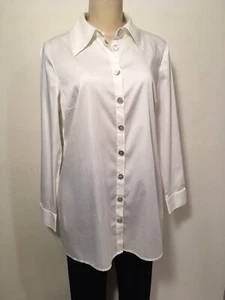 Soft Surroundings Tunic Shirt White Back Gathered NWOT - Picture 1 of 5