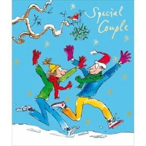 Christmas Card Couple Special Quentin Blake - Stylish Fun Xmas Greeting Card - Picture 1 of 2