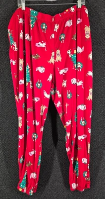 Navidad Perros Gatos Pijama Pantalones 3X Cachorro Gatito Árbol de Navidad Corona Santa Sombrero AOP Foto 1 de 4