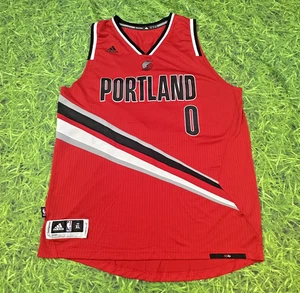 Portland Trail Blazers Damian Lillard Jersey Mens XL Adidas Swingman +2 NBA Red - Picture 1 of 13