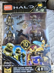 NEW Mega Construx HALO Pro Builders UNSC MARINE DEFENSE 4 Figures 94 PCS NEW - Picture 1 of 11