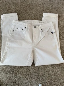 GAP 1969 Damen Girlfriend Jeans Weiß Denim Stretch Größe 27r Neu mit Etikett - Bild 1 von 11