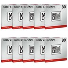 SONY MDW80T MD Blank Minidisc 80 Minutes Recordable Lot of 10 discs set