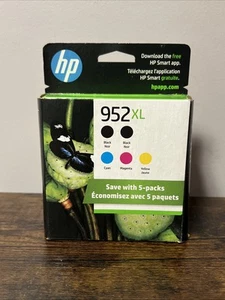 Paquete de 5 cartuchos de tinta originales HP 952XL de alto rendimiento sellados 6ZA00AN caducidad: 11/2023 - Imagen 1 de 3
