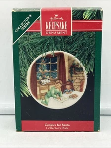 1990 Hallmark Cookies for Santa Mini Porzellan Teller Ornament - KOSTENLOSER VERSAND - Bild 1 von 4