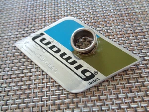 1970s VINTAGE LUDWIG  BLUE & OLIVE COLOR  POINTY BADGE & GROMMET  MADE IN USA - Picture 1 of 5